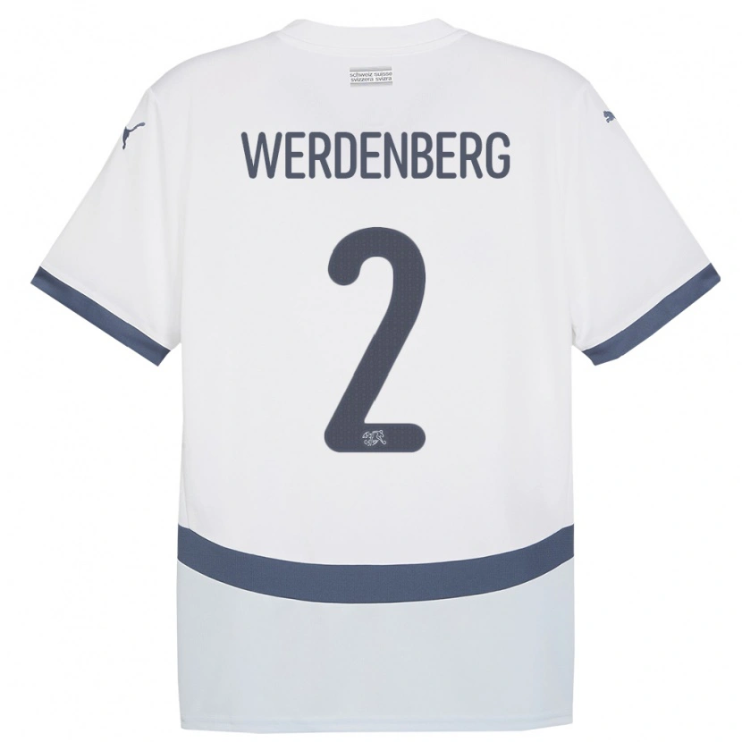Danxen Damen Schweiz Julien Werdenberg #2 Weiß Auswärtstrikot Trikot 24-26 T-Shirt