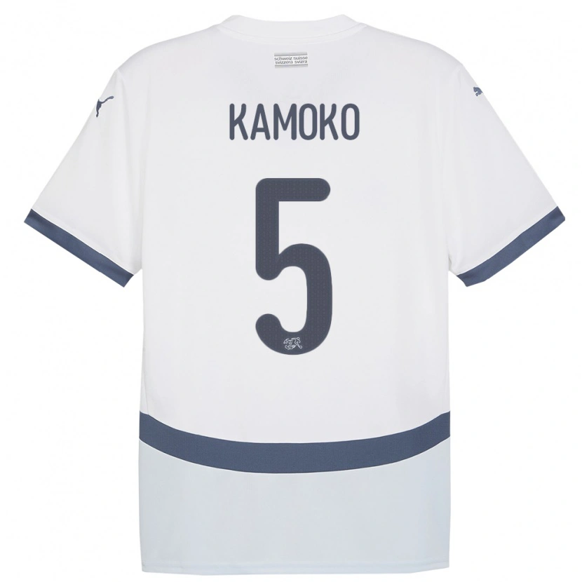 Danxen Damen Schweiz Elohim Kamoko #5 Weiß Auswärtstrikot Trikot 24-26 T-Shirt