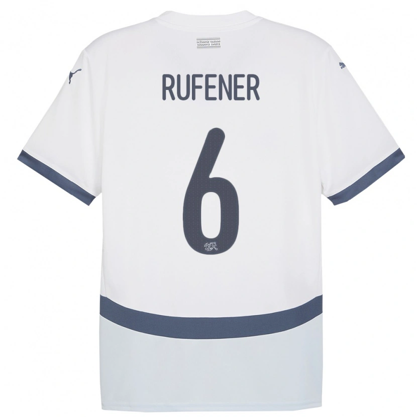 Danxen Damen Schweiz Elio Rufener #6 Weiß Auswärtstrikot Trikot 24-26 T-Shirt