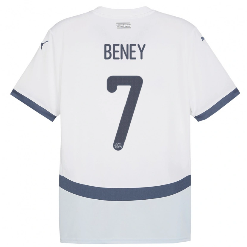Danxen Damen Schweiz Roméo Beney #7 Weiß Auswärtstrikot Trikot 24-26 T-Shirt