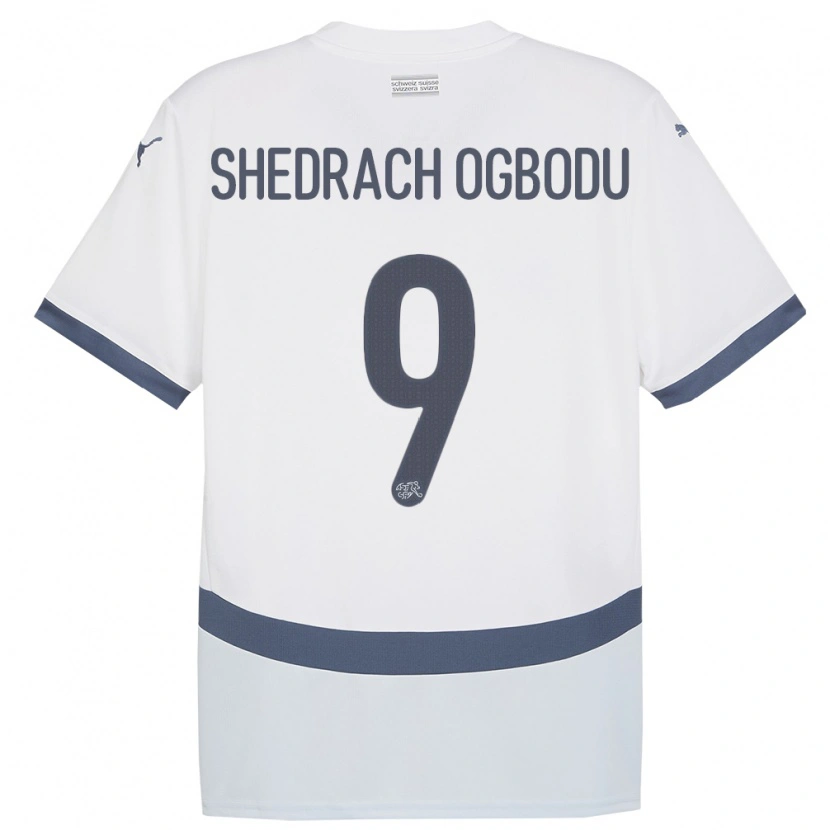 Danxen Damen Schweiz Nathaniel Shedrach Ogbodu #9 Weiß Auswärtstrikot Trikot 24-26 T-Shirt
