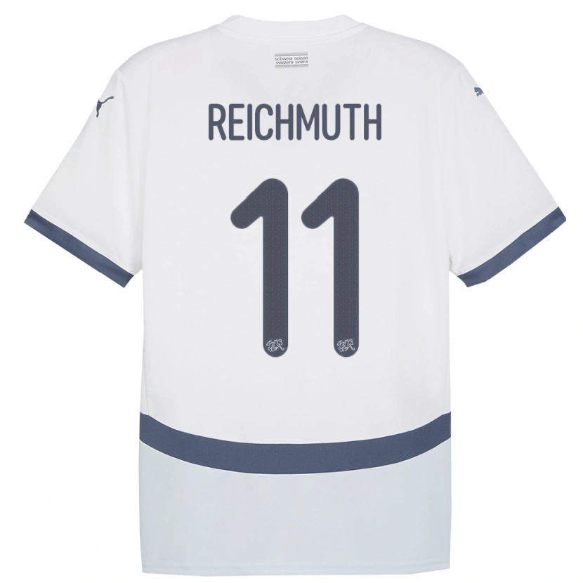 Danxen Damen Schweiz Nils Reichmuth #11 Weiß Auswärtstrikot Trikot 24-26 T-Shirt
