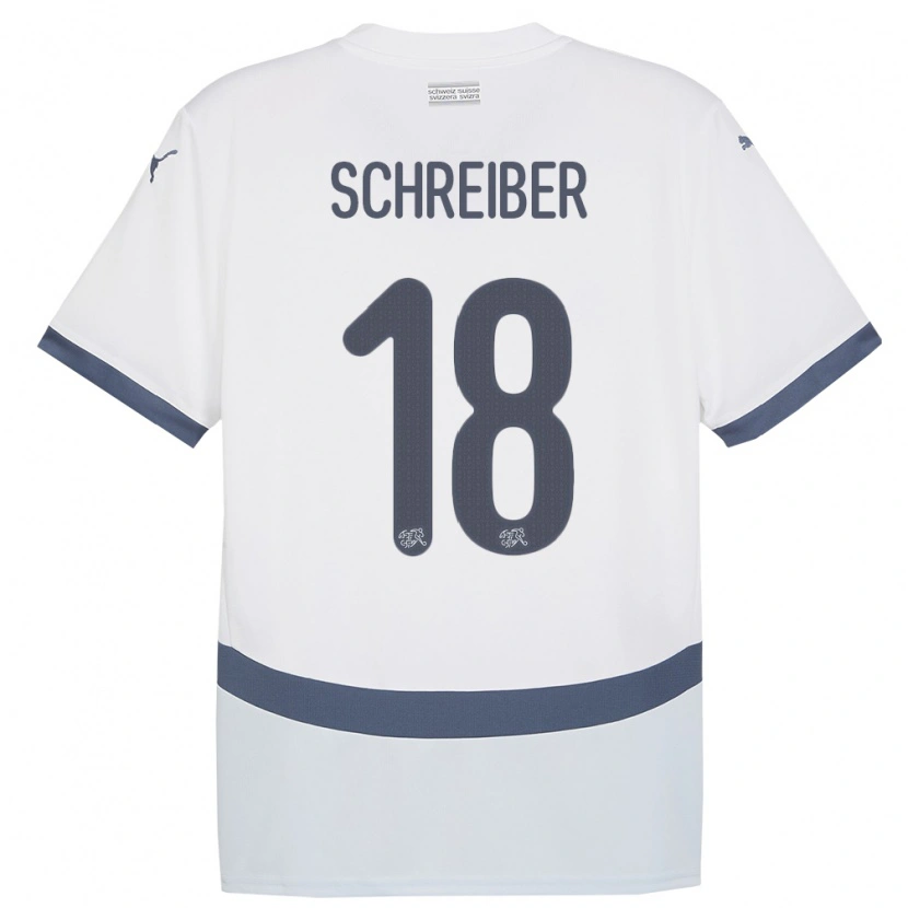 Danxen Damen Schweiz Loris Schreiber #18 Weiß Auswärtstrikot Trikot 24-26 T-Shirt
