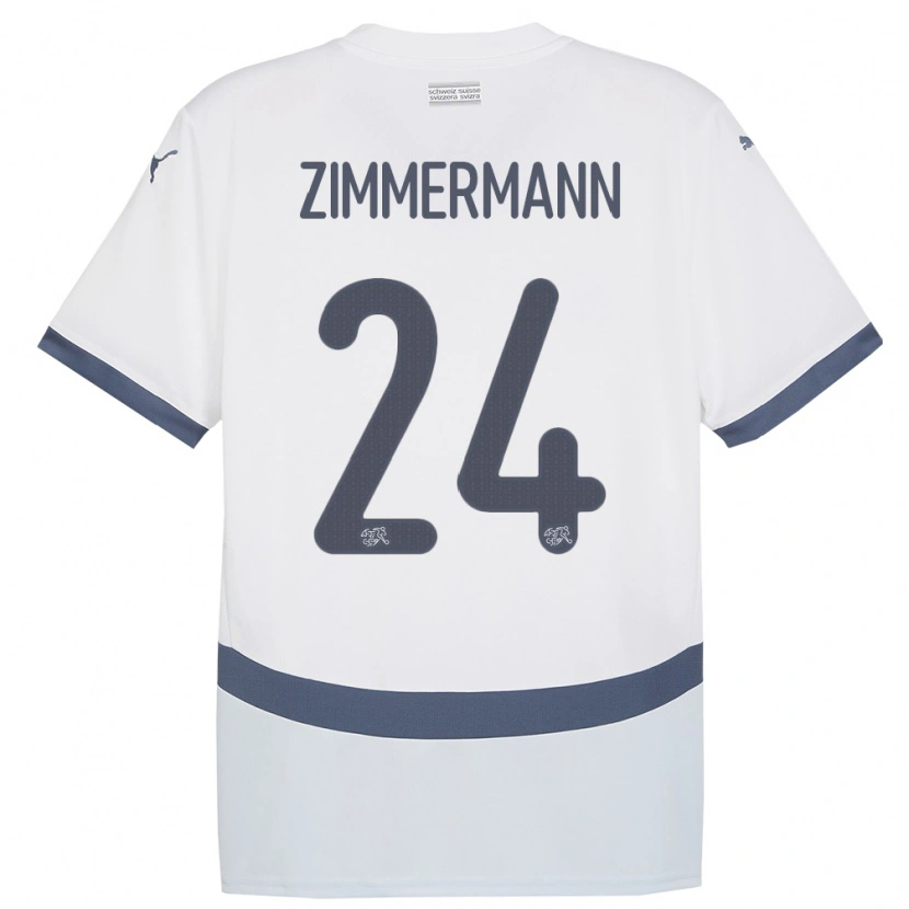 Danxen Damen Schweiz Mio Zimmermann #24 Weiß Auswärtstrikot Trikot 24-26 T-Shirt