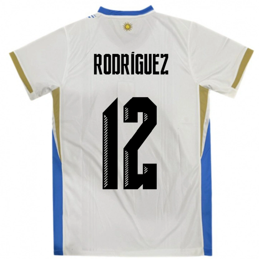 Danxen Damen Uruguay Randall Rodriguez #12 Weiß Blau Auswärtstrikot Trikot 24-26 T-Shirt