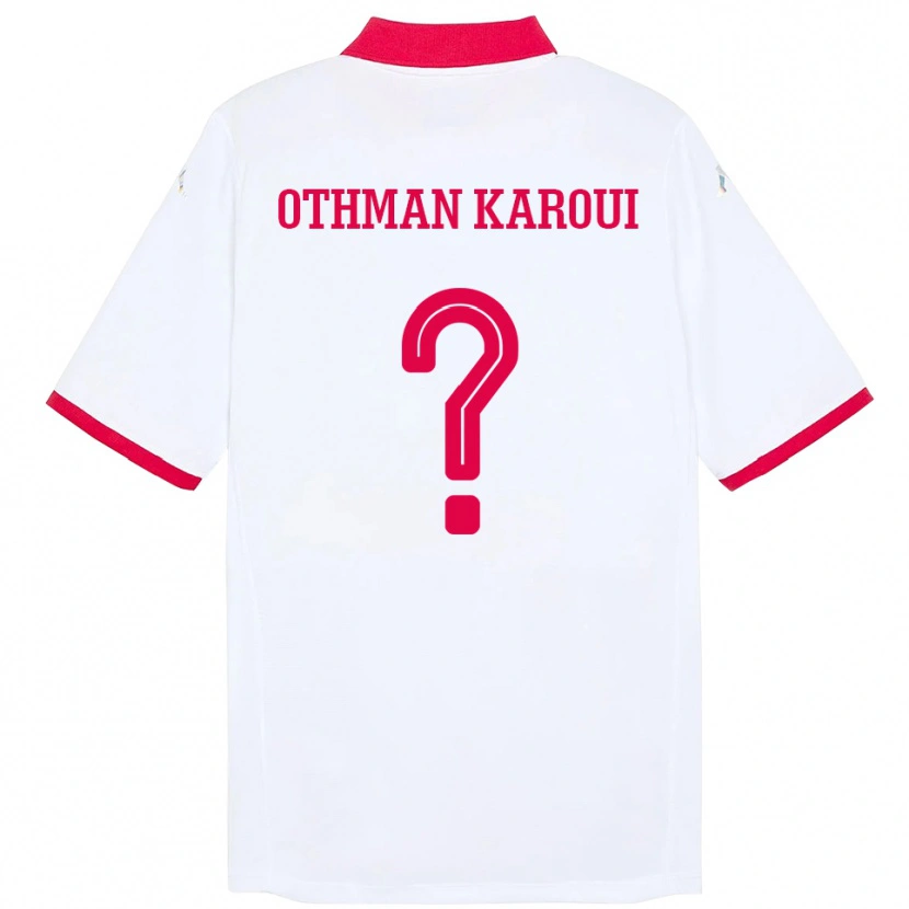 Danxen Damen Tunesien Mohamed Othman Karoui #0 Weiß Auswärtstrikot Trikot 24-26 T-Shirt