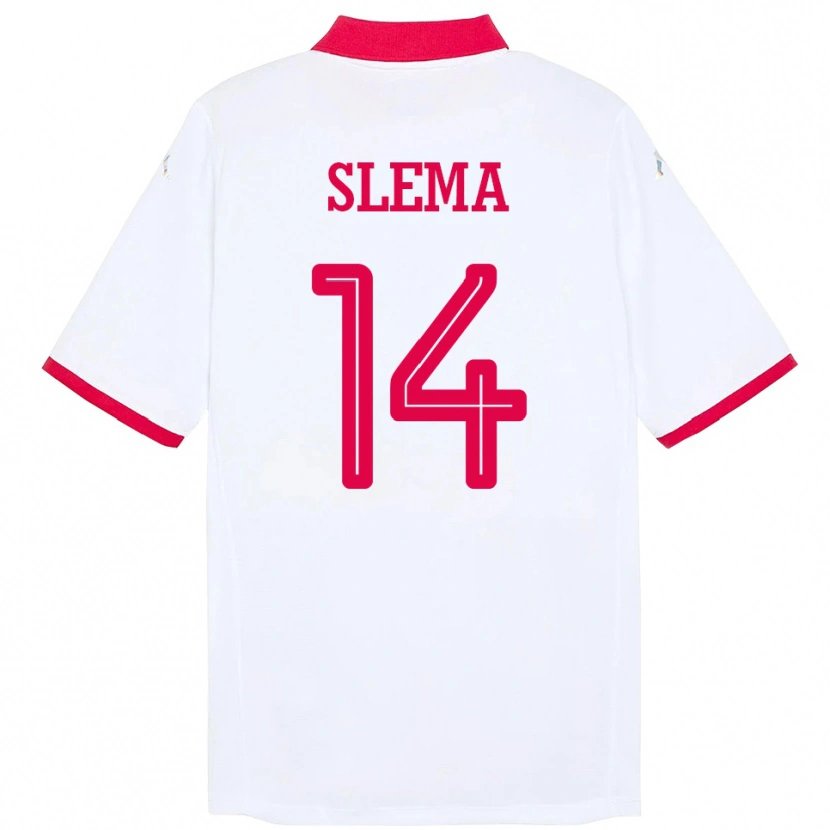 Danxen Damen Tunesien Mazen Slema #14 Weiß Auswärtstrikot Trikot 24-26 T-Shirt