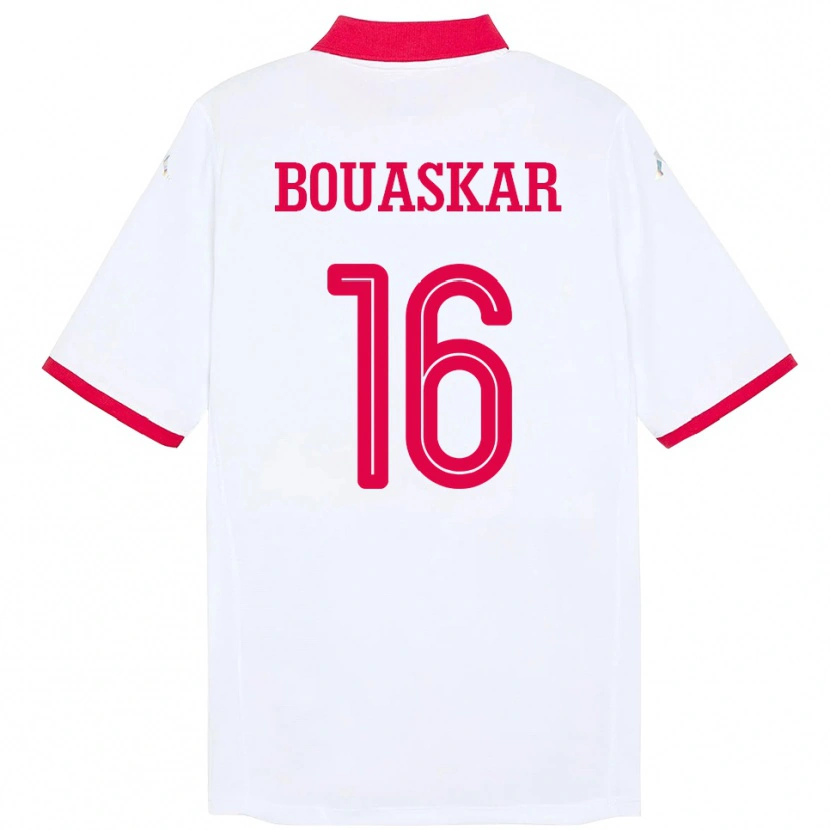 Danxen Damen Tunesien Slim Bouaskar #16 Weiß Auswärtstrikot Trikot 24-26 T-Shirt