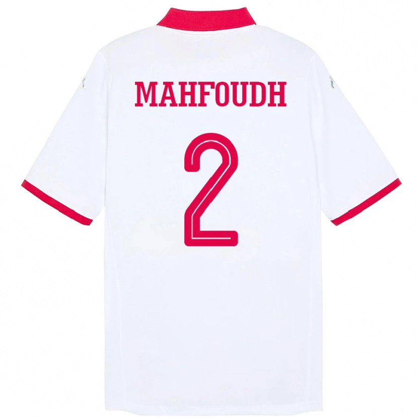 Danxen Damen Tunesien Dhikra Mahfoudh #2 Weiß Auswärtstrikot Trikot 24-26 T-Shirt