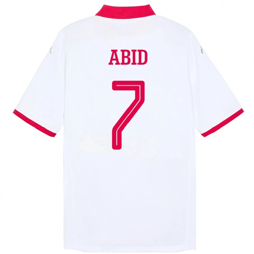 Danxen Damen Tunesien Aziz Abid #7 Weiß Auswärtstrikot Trikot 24-26 T-Shirt