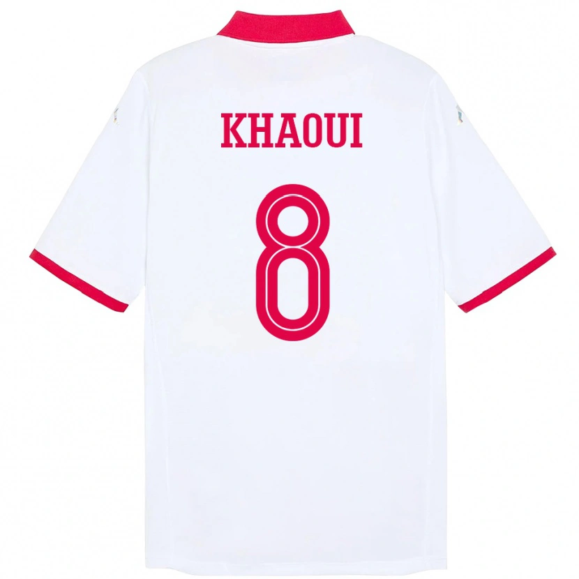 Danxen Damen Tunesien Saif Eddine Khaoui #8 Weiß Auswärtstrikot Trikot 24-26 T-Shirt