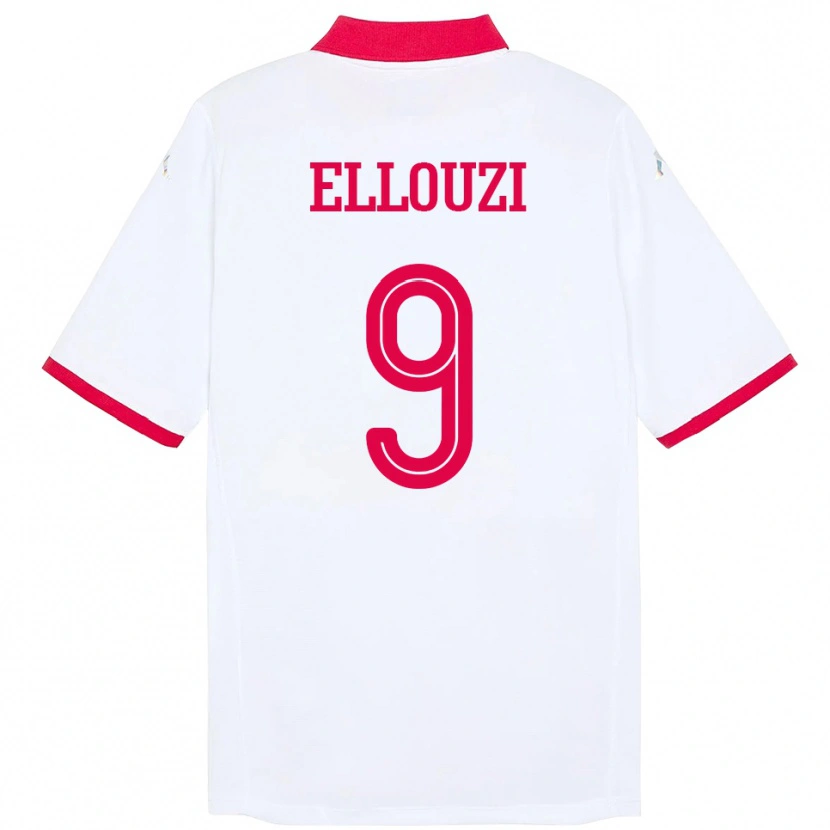 Danxen Damen Tunesien Sabrine Ellouzi #9 Weiß Auswärtstrikot Trikot 24-26 T-Shirt