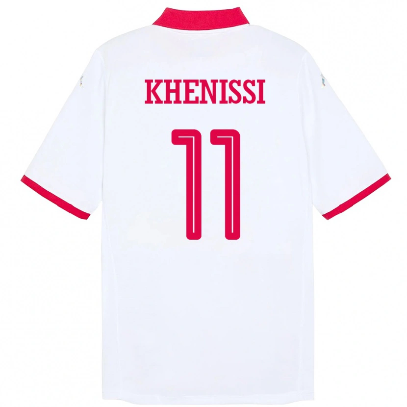 Danxen Damen Tunesien Taha Yassine Khenissi #11 Weiß Auswärtstrikot Trikot 24-26 T-Shirt