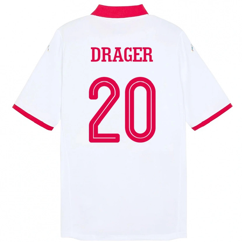 Danxen Damen Tunesien Mohamed Drager #20 Weiß Auswärtstrikot Trikot 24-26 T-Shirt