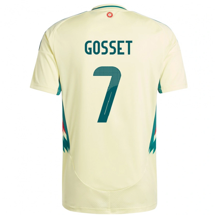Danxen Damen Wales Danny Gosset #7 Beige Gelb Auswärtstrikot Trikot 24-26 T-Shirt