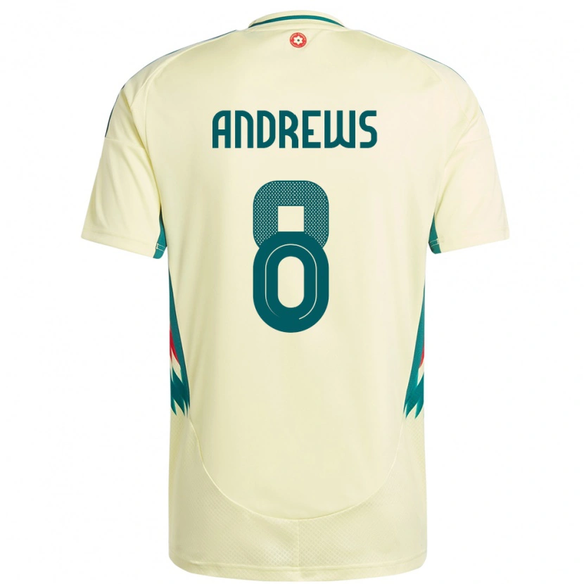 Danxen Damen Wales Kai Andrews #8 Beige Gelb Auswärtstrikot Trikot 24-26 T-Shirt
