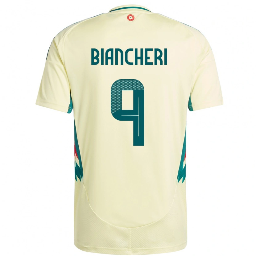 Danxen Damen Wales Gabriele Biancheri #9 Beige Gelb Auswärtstrikot Trikot 24-26 T-Shirt