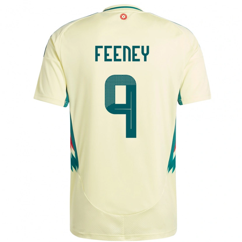 Danxen Damen Wales George Feeney #9 Beige Gelb Auswärtstrikot Trikot 24-26 T-Shirt