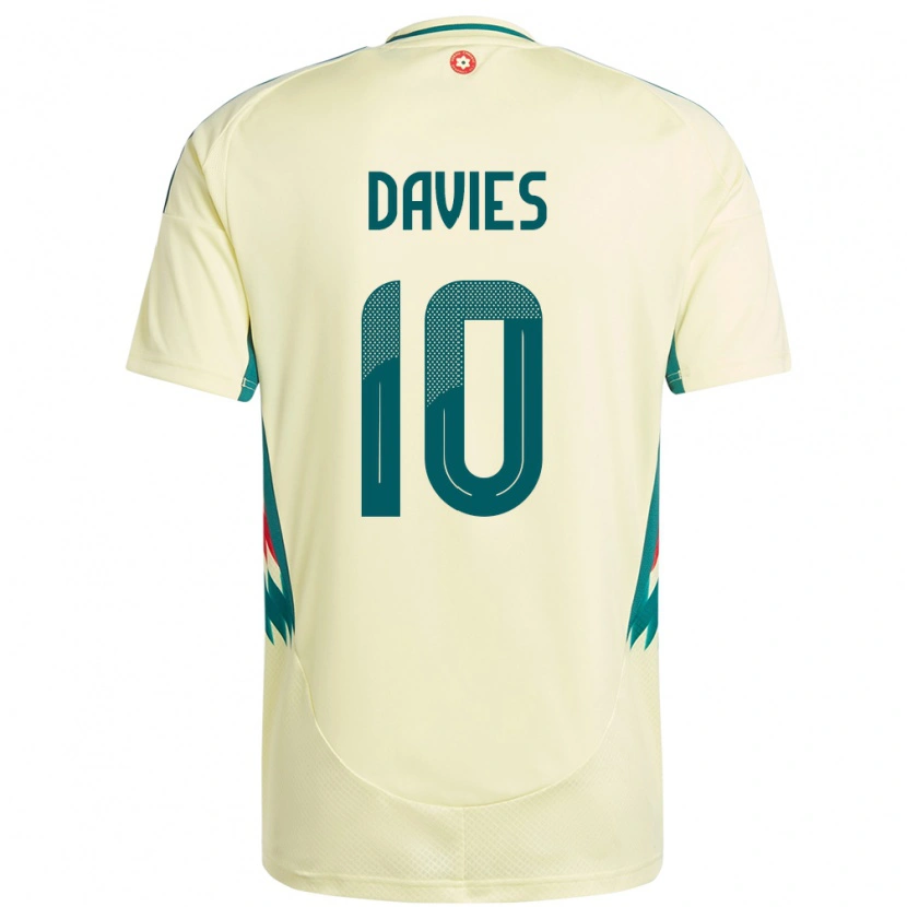 Danxen Damen Wales Jordan Davies #10 Beige Gelb Auswärtstrikot Trikot 24-26 T-Shirt