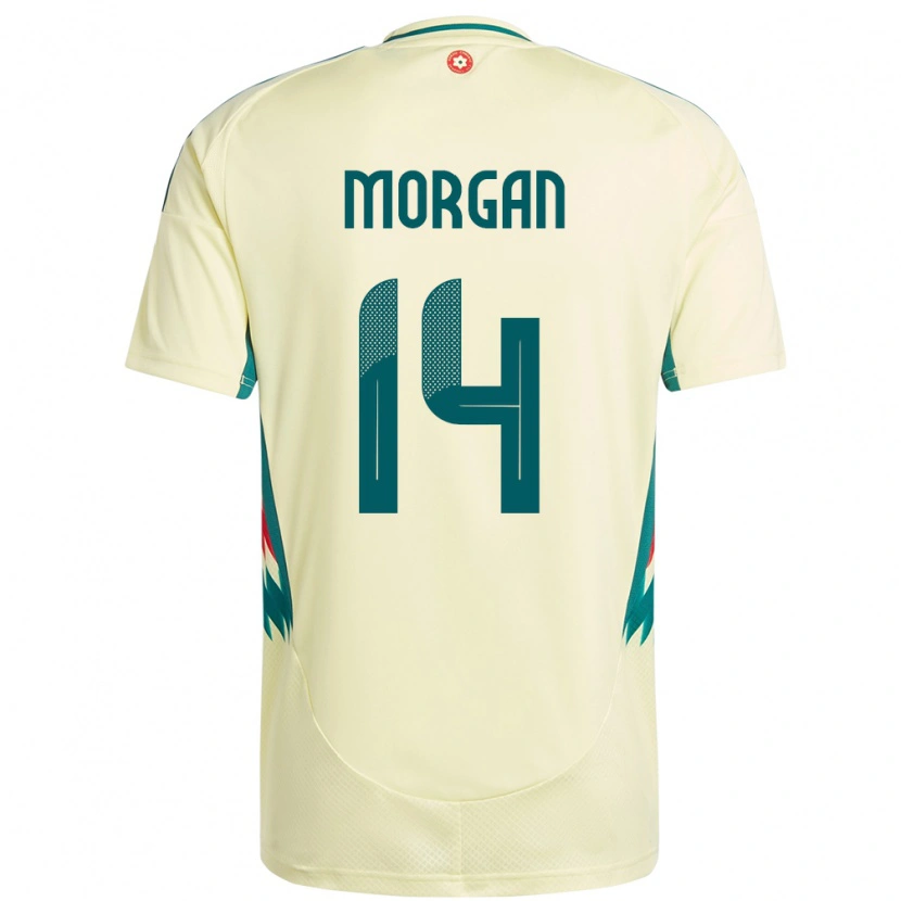 Danxen Damen Wales George Morgan #14 Beige Gelb Auswärtstrikot Trikot 24-26 T-Shirt