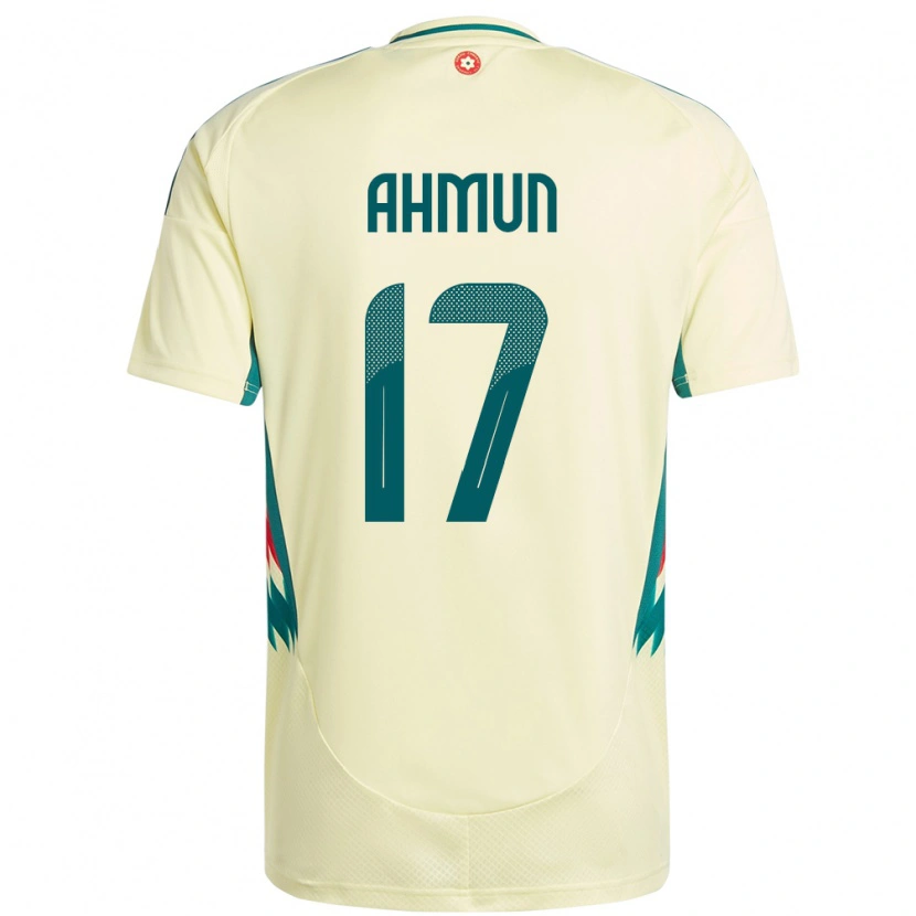 Danxen Damen Wales Ben Ahmun #17 Beige Gelb Auswärtstrikot Trikot 24-26 T-Shirt