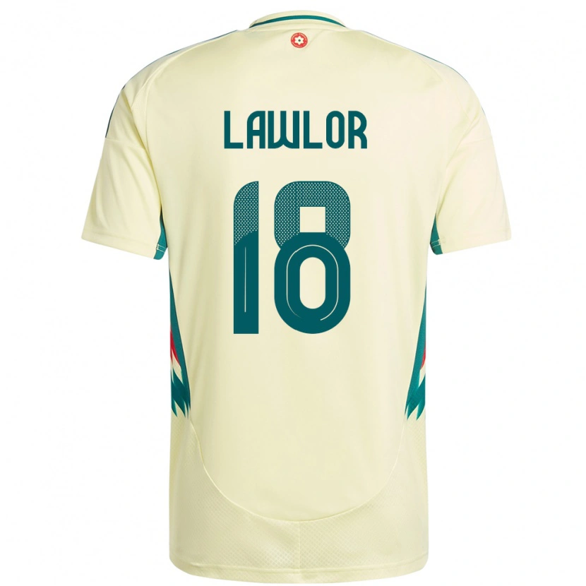 Danxen Damen Wales Dylan Lawlor #18 Beige Gelb Auswärtstrikot Trikot 24-26 T-Shirt
