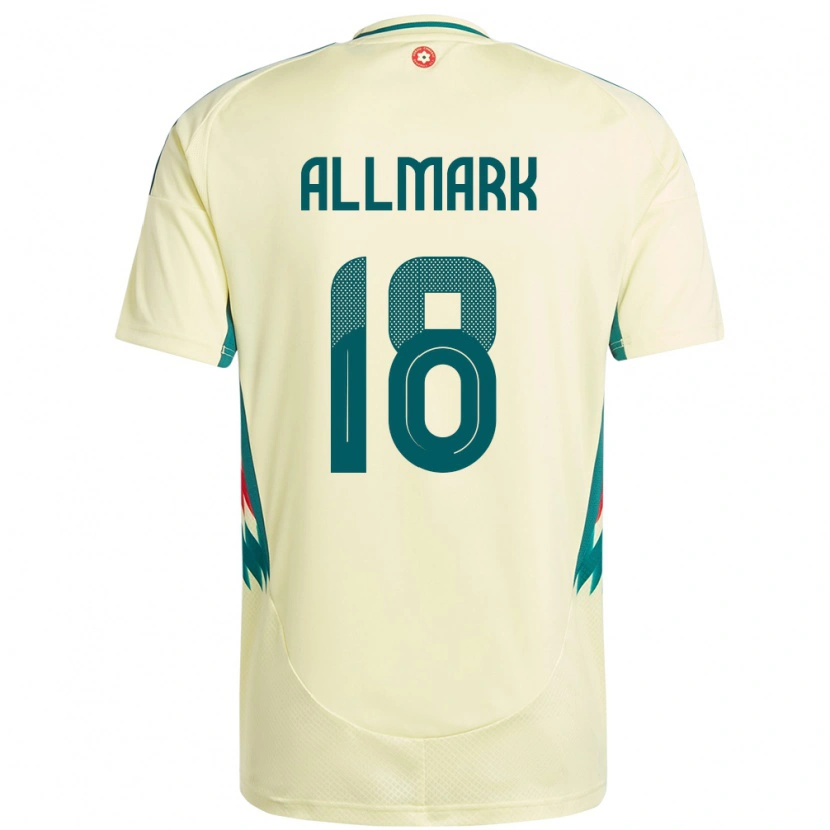 Danxen Damen Wales Hayden Allmark #18 Beige Gelb Auswärtstrikot Trikot 24-26 T-Shirt