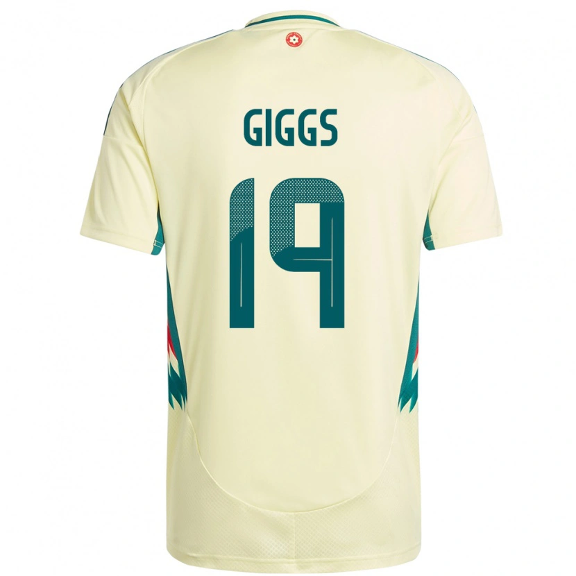 Danxen Damen Wales Zach Giggs #19 Beige Gelb Auswärtstrikot Trikot 24-26 T-Shirt