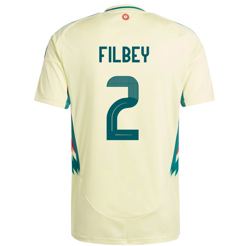 Danxen Damen Wales Anna Filbey #2 Beige Gelb Auswärtstrikot Trikot 24-26 T-Shirt