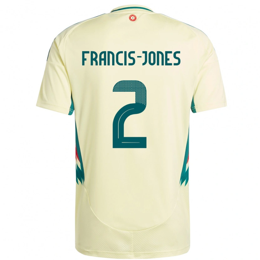 Danxen Damen Wales Maria Francis Jones #2 Beige Gelb Auswärtstrikot Trikot 24-26 T-Shirt