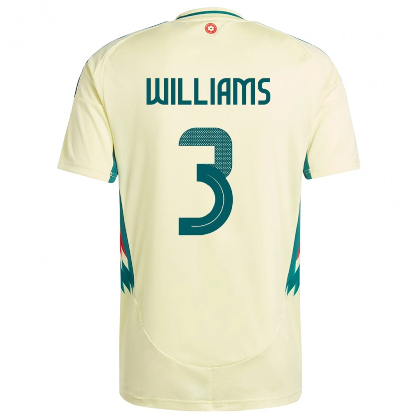 Danxen Damen Wales Zac Williams #3 Beige Gelb Auswärtstrikot Trikot 24-26 T-Shirt