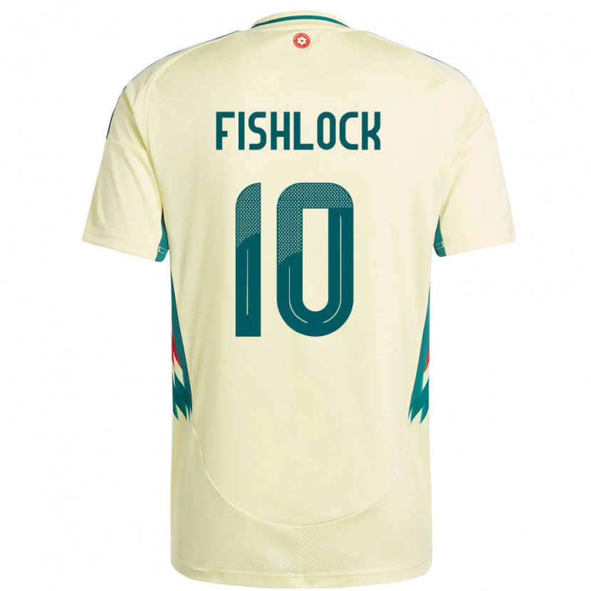 Danxen Damen Wales Jessica Fishlock #10 Beige Gelb Auswärtstrikot Trikot 24-26 T-Shirt