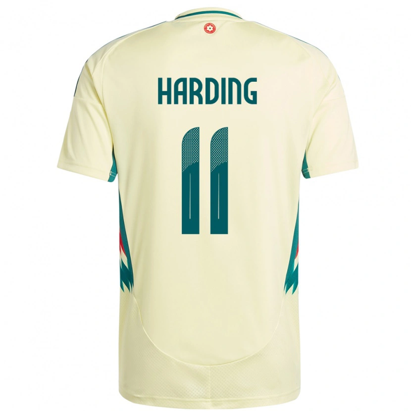 Danxen Damen Wales Natasha Harding #11 Beige Gelb Auswärtstrikot Trikot 24-26 T-Shirt