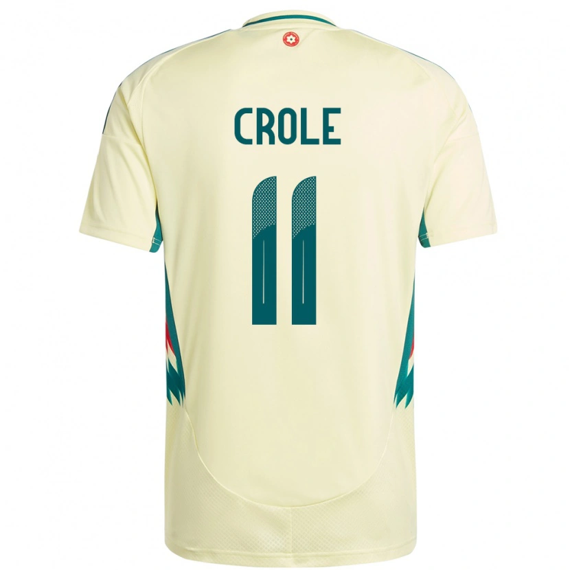 Danxen Damen Wales James Crole #11 Beige Gelb Auswärtstrikot Trikot 24-26 T-Shirt