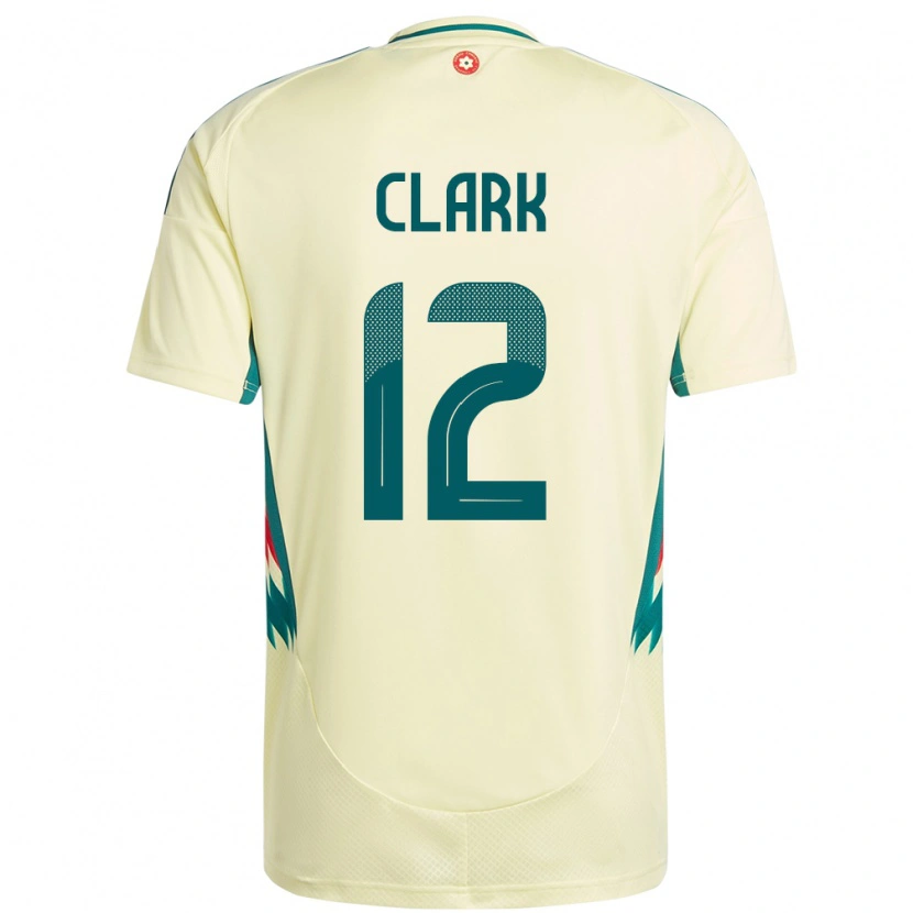 Danxen Damen Wales Olivia Clark #12 Beige Gelb Auswärtstrikot Trikot 24-26 T-Shirt
