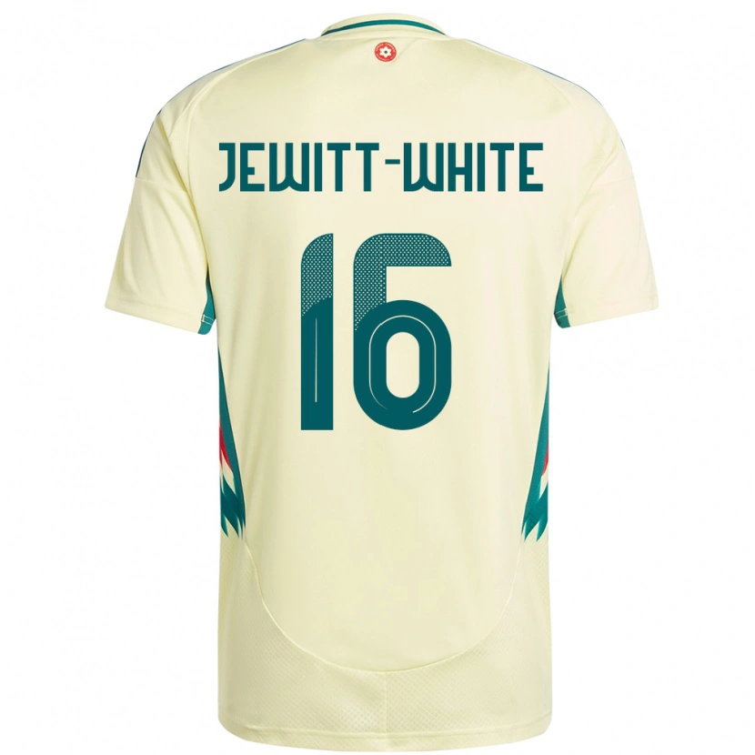 Danxen Damen Wales Harry Jewitt White #16 Beige Gelb Auswärtstrikot Trikot 24-26 T-Shirt