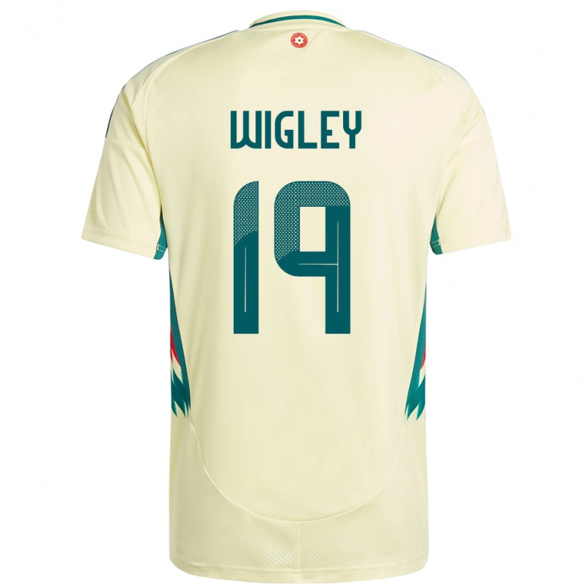Danxen Damen Wales Morgan Wigley #19 Beige Gelb Auswärtstrikot Trikot 24-26 T-Shirt