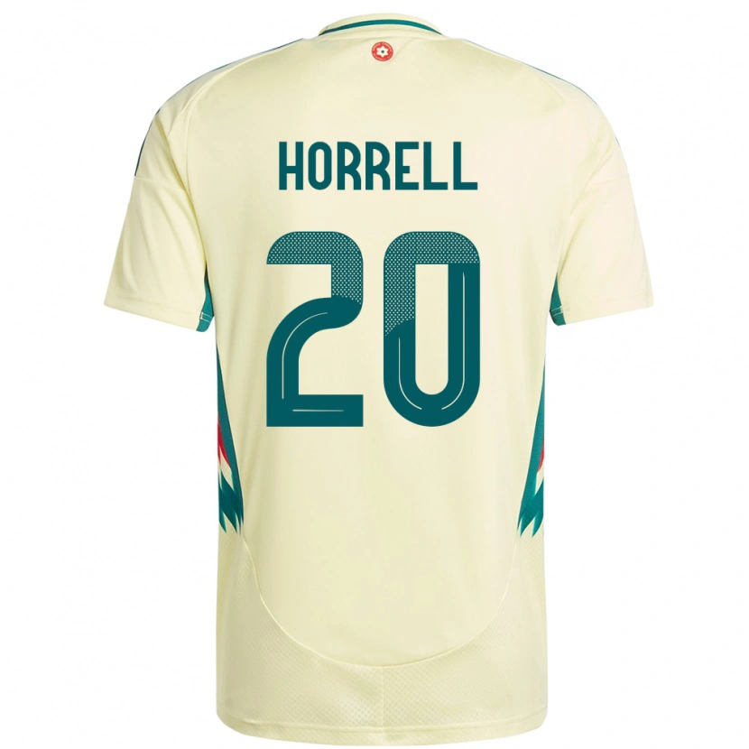 Danxen Damen Wales Grace Horrell #20 Beige Gelb Auswärtstrikot Trikot 24-26 T-Shirt