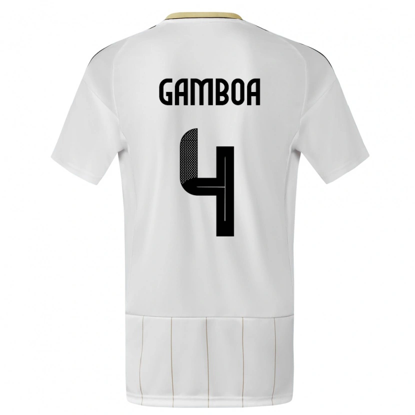Danxen Damen Costa Rica Alexis Gamboa #4 Weiß Auswärtstrikot Trikot 24-26 T-Shirt