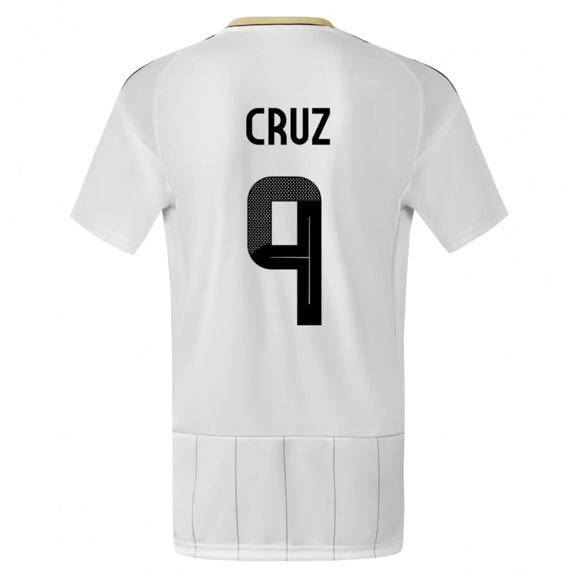 Danxen Damen Costa Rica Esteban Cruz #9 Weiß Auswärtstrikot Trikot 24-26 T-Shirt