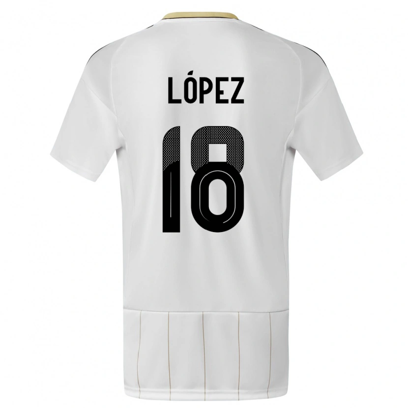 Danxen Damen Costa Rica Jafeth López #18 Weiß Auswärtstrikot Trikot 24-26 T-Shirt