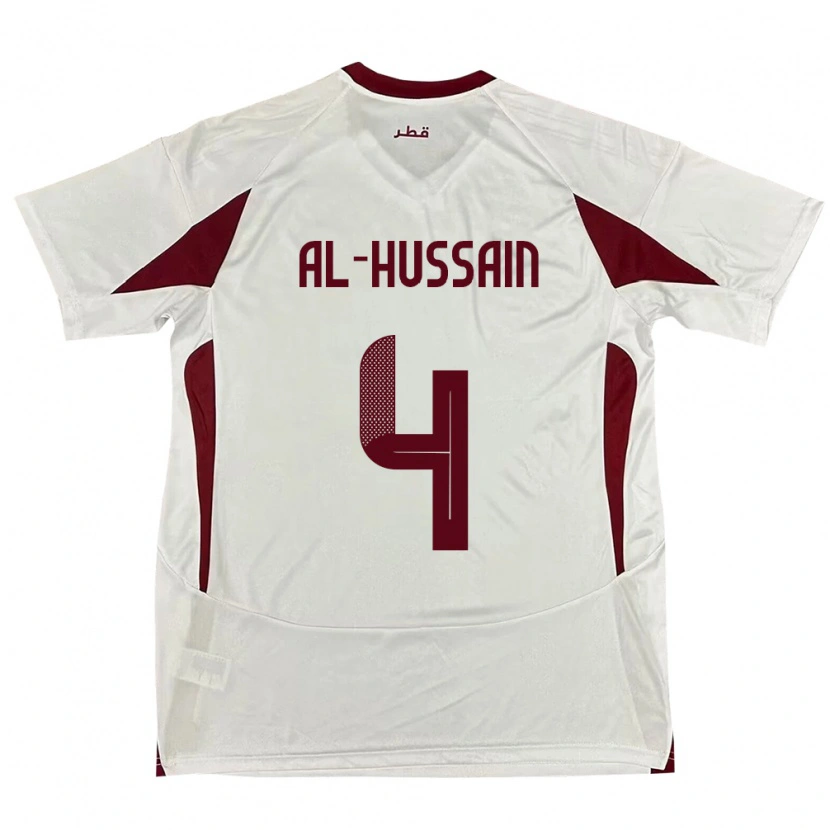 Danxen Damen Katar Al-Hashmi Al-Hussain #4 Weiß Auswärtstrikot Trikot 24-26 T-Shirt