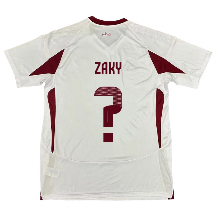 Danxen Damen Katar Abdelrahman Zaky #0 Weiß Auswärtstrikot Trikot 24-26 T-Shirt