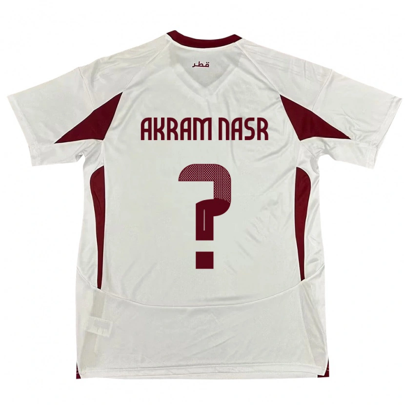 Danxen Damen Katar Mohammed Akram Nasr #0 Weiß Auswärtstrikot Trikot 24-26 T-Shirt