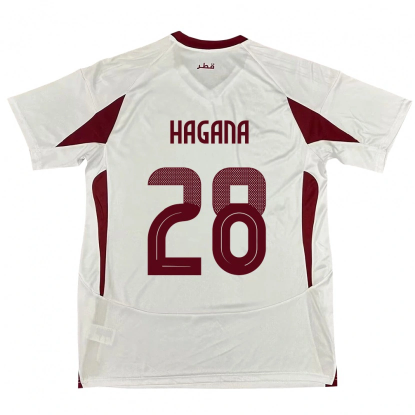 Danxen Damen Katar Ahmed Hagana #28 Weiß Auswärtstrikot Trikot 24-26 T-Shirt