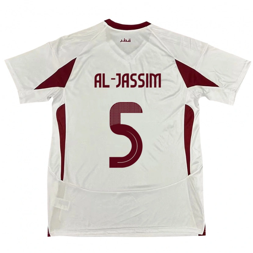 Danxen Damen Katar Dana Al Jassim #5 Weiß Auswärtstrikot Trikot 24-26 T-Shirt