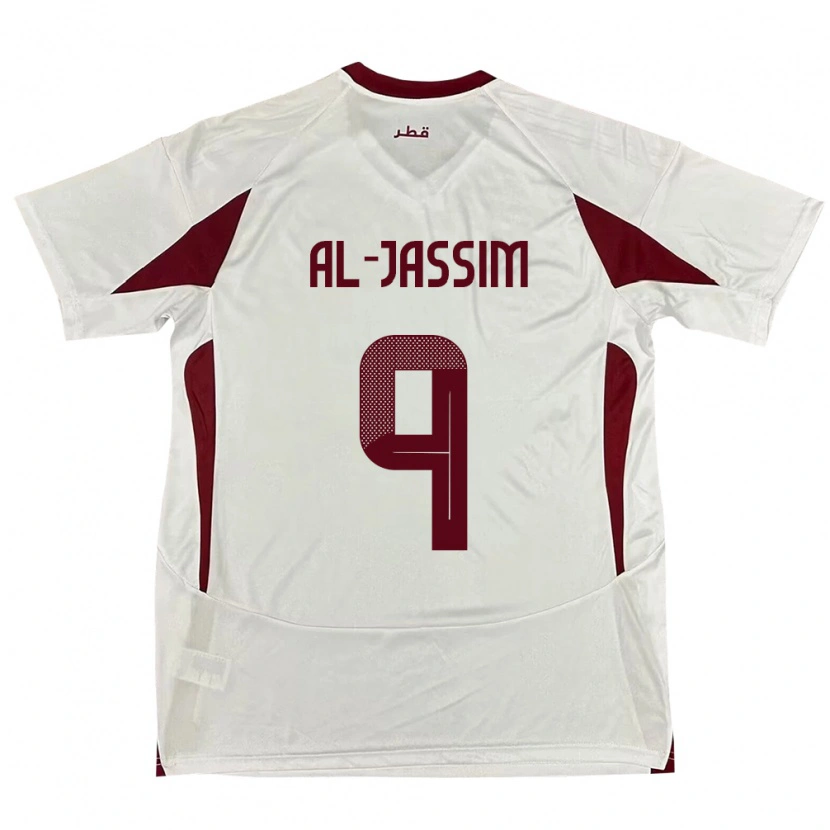 Danxen Damen Katar Kholoud Al Jassim #9 Weiß Auswärtstrikot Trikot 24-26 T-Shirt
