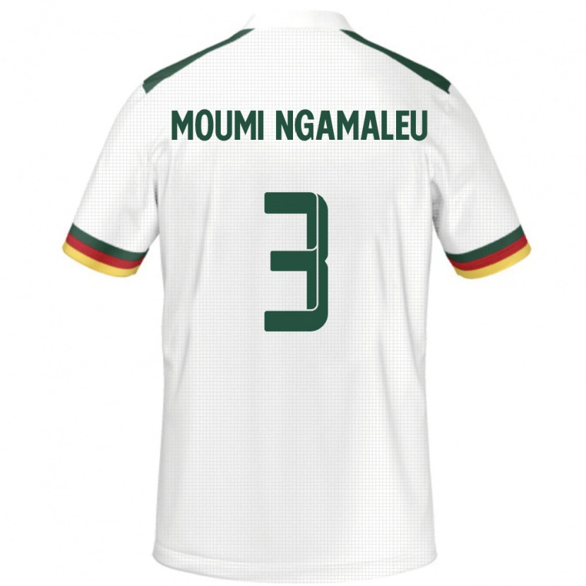 Danxen Damen Kamerun Nicolas Moumi Ngamaleu #3 Weiß Auswärtstrikot Trikot 24-26 T-Shirt