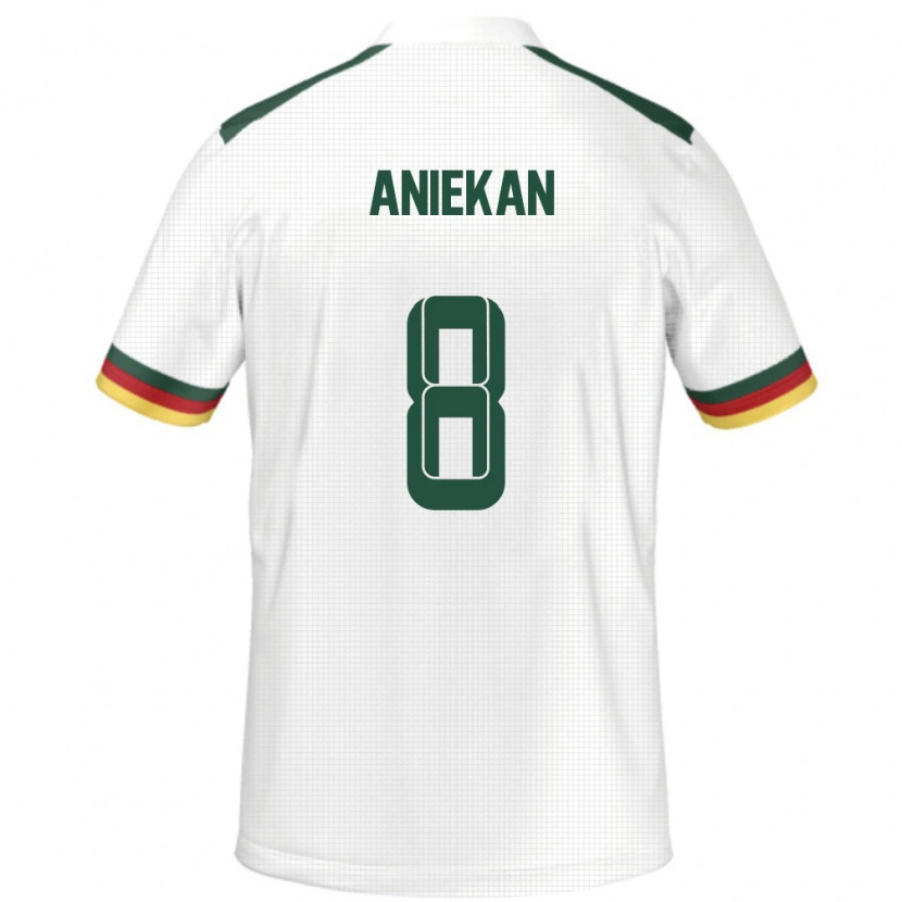 Danxen Damen Kamerun Stephan Aniekan #8 Weiß Auswärtstrikot Trikot 24-26 T-Shirt
