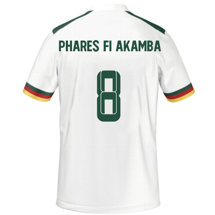 Danxen Damen Kamerun Collins Phares Fi Akamba #8 Weiß Auswärtstrikot Trikot 24-26 T-Shirt